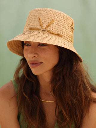 Sombrero Bucket Mujer Plegable - Sombrero Pescador Tejido en Raffia 100% para Mujer Talla Única - Raceu Hats