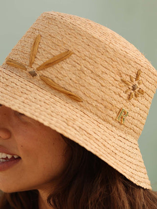Sombrero Bucket Mujer Plegable - Sombrero Pescador Tejido en Raffia 100% para Mujer Talla Única - Raceu Hats
