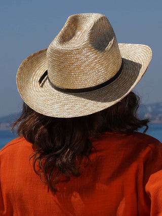 Sombrero Cowboys de Ala Corta en 100% Paja de Trigo - Ala de 8 cm y copa de 10 cm - Raceu Hats