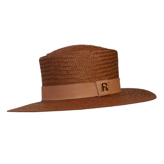 Sombrero Mujer Paja de Papel Marrón - Estilo Mediterráneo y Elegancia Atemporal  - Ala de 9 cm y copa de 9 cm - Raceu Hats
