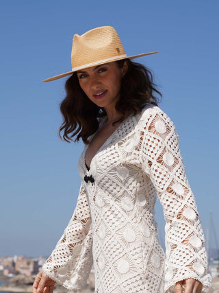 Sombrero Fedora Panamá Camel - Protección Solar con Estilo - Ala de 10 cm y copa de 10 cm - Raceu Hats