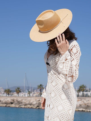 Sombrero Fedora Panamá Camel - Protección Solar con Estilo - Ala de 10 cm y copa de 10 cm - Raceu Hats