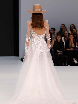 Sombrero Novia Canotier Ala Ancha - Estilo Mediterráneo y Elegancia Atemporal  - Ala de 11 cm y copa de 10 cm - Raceu Hats