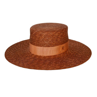 Sombrero Boda Canotier Ala Ancha - Estilo Mediterráneo y Elegancia Atemporal  - Ala de 18 cm y copa de 10 cm - Raceu Hats