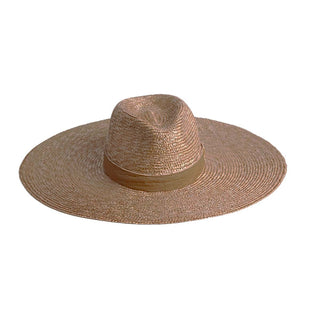 Sombrero Novia Ala Ancha Paja de Trigo - Estilo Mediterráneo y Elegancia Atemporal  - Ala de 14 cm y copa de 10 cm - Raceu Hats