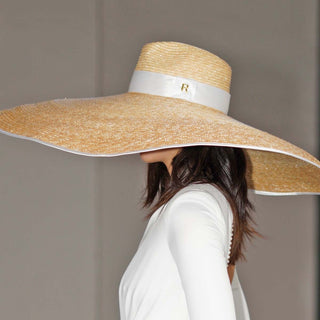 Sombrero Pamela Mujer SOFIA - Diseño Exclusivo de Ala Extra Ancha - Ala de 30 cm y copa de 10 cm - Raceu Hats