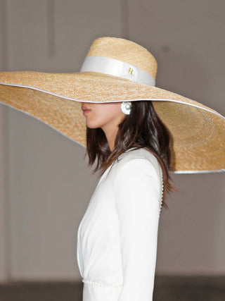 Sombrero Pamela Mujer SOFIA - Diseño Exclusivo de Ala Extra Ancha - Ala de 30 cm y copa de 10 cm - Raceu Hats