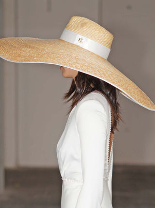Sombrero Pamela Mujer SOFIA - Diseño Exclusivo de Ala Extra Ancha - Ala de 30 cm y copa de 10 cm - Raceu Hats