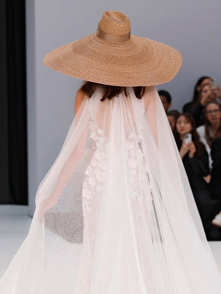 Sombrero Pamela de Novia  - Pamela de Novia Ala Extra Ancha - Ala de 30 cm y copa de 10 cm - Raceu Hats