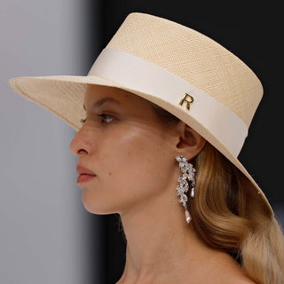 Sombrero Novia Panamá Ala Media Natural - Elegancia Natural para tu Boda - Ala de 9 cm y copa de 9 cm - Raceu Hats