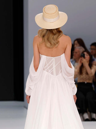 Sombrero Novia Panamá Ala Media Natural - Elegancia Natural para tu Boda - Ala de 9 cm y copa de 9 cm - Raceu Hats