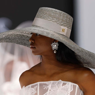 Sombrero Pamela Novia Ala XXXL Aqua THEA - Raceu Hats