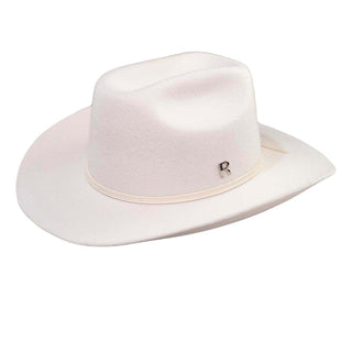 Sombrero Cowboy Mujer Blanco Roto KANSAS - Estilo Mediterráneo y Elegancia Atemporal  - Ala de 8 cm y copa de 10 cm - Raceu Hats