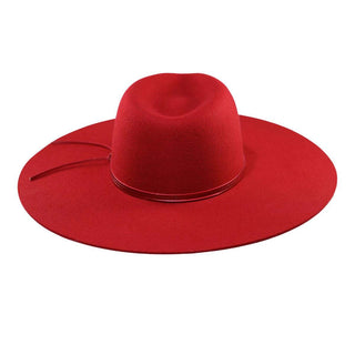 Sombrero Fedora Mujer Rojo GAUDI - Hecho a Mano en España: Calidad que Perdura - Ala de 11,5 cm y copa de 10 cm - Raceu Hats