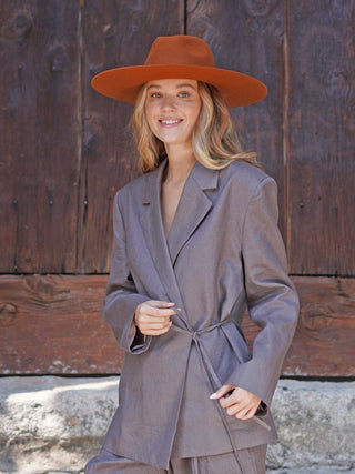 Sombrero Fedora Mujer Amber GAUDI - Fedora de Fieltro Hecho en España - Ala de 11,5 cm y copa de 10 cm - Raceu Hats