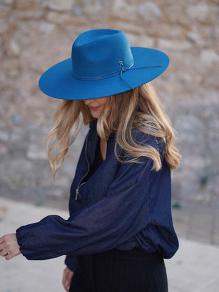 Sombrero Fedora Mujer Jeans GAUDI - Artesanía Hecha en España, Fieltro de Lana Premium - Ala de 11,5 cm y copa de 10 cm - Raceu 