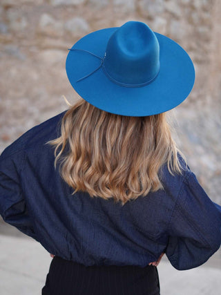 Sombrero Fedora Mujer Jeans GAUDI - Artesanía Hecha en España, Fieltro de Lana Premium - Ala de 11,5 cm y copa de 10 cm - Raceu 