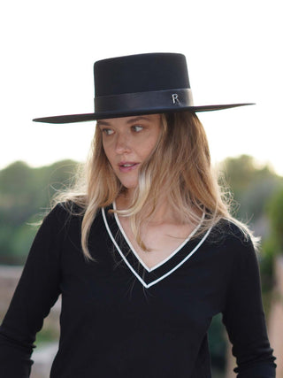 Sombrero Canotier Fieltro Lana Gris Perla - Hecho a Mano en España: Calidad que Perdura - Ala de 11,5 cm y copa de 10 cm - Raceu