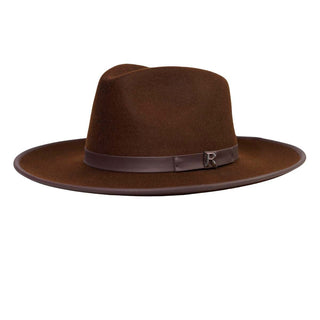 Sombrero Fedora Ala Rígida Marrón - Estilo Mediterráneo y Elegancia Atemporal  - Ala de 9 cm y copa de 11 cm - Raceu Hats