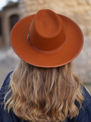 Sombrero Fedora Ala Rígida Amber MODENA - Fedora de Fieltro Hecho en España - Ala de 9 cm y copa de 11 cm - Raceu Hats