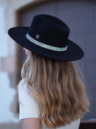 Sombrero Fedora Mujer Ala Media Negro  - Estilo Mediterráneo y Elegancia Atemporal  - Ala de 9 cm y copa de 11 cm - Raceu Hats