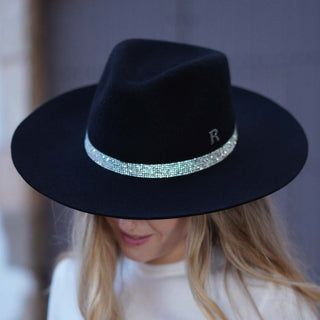 Sombrero Fedora Mujer Ala Media Negro  - Estilo Mediterráneo y Elegancia Atemporal  - Ala de 9 cm y copa de 11 cm - Raceu Hats