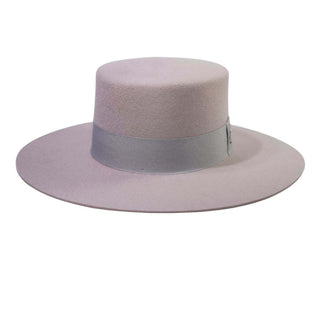 Sombrero Canotier Ala Ancha Gris Perla - Fedora de Fieltro Hecho en España - Ala de 9 cm y copa de 10 cm - Raceu Hats
