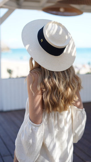 Panama Ponza Guest Hat – Natural with Black Ribbon