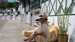 Sombrero AGATHA canotier negro ala ancha verano 