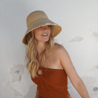 Sombrero cloche TRIANA paja natural flexible plegable mujer