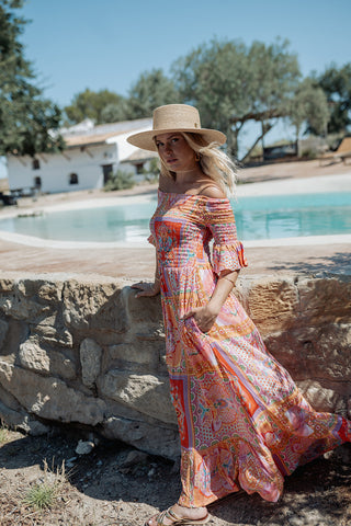 Sombrero Canotier raffia natural Sacra 