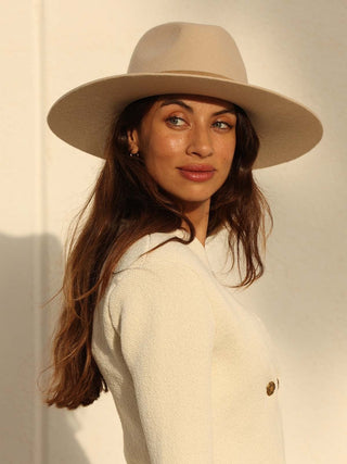 Sombrero Ala Media Fieltro de Lana Beige BELFAST - Raceu Hats