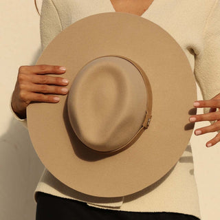 Sombrero Ala Media Fieltro de Lana Beige BELFAST - Raceu Hats