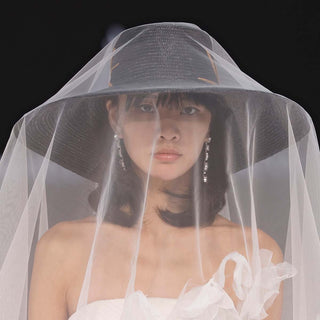 Sombrero Boda Canotier Negro Ala Ancha GOLDIE - Raceu Hats