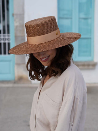 Sombrero Canotier Ala Ancha de Paja LIRIA - Raceu Hats