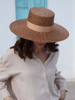 Sombrero Canotier Ala Ancha de Paja LIRIA - Raceu Hats