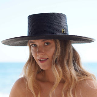 Sombrero Canotier Ala Ancha Negro NAIARA - Raceu Hats