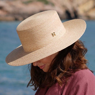 Sombrero Canotier Ala Media Raffia Fina SACRA - Raceu Hats