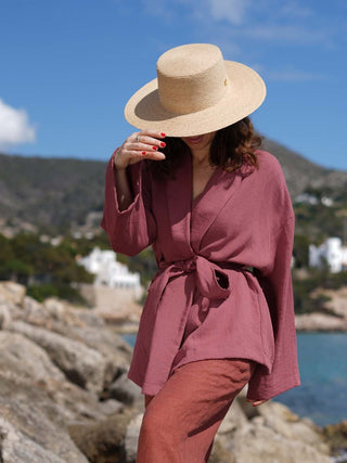 Sombrero Canotier Ala Media Raffia Fina SACRA - Raceu Hats