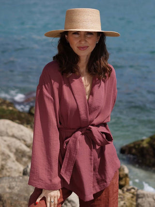 Sombrero Canotier Ala Media Raffia Fina SACRA - Raceu Hats