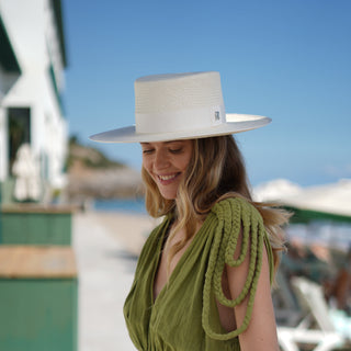 Sombrero Canotier Blanco PADUA Panamá - Raceu Hats