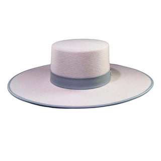Sombrero Canotier Fieltro Lana Gris Perla BARI - Raceu Hats