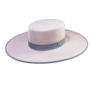 Sombrero Canotier Fieltro Lana Gris Perla BARI - Raceu Hats