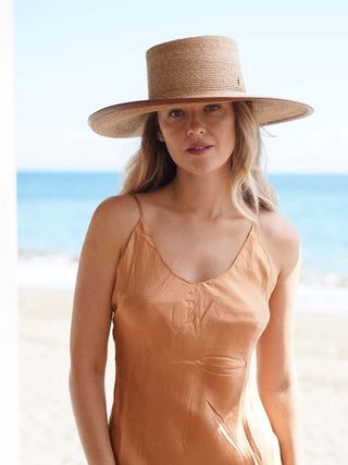 Sombrero Canotier Mujer Camel NAIARA - Raceu Hats