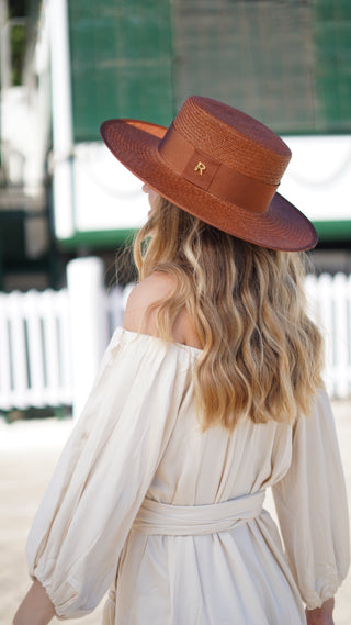 Sombrero Canotier PADUA Panamá color Caramel - Raceu Hats