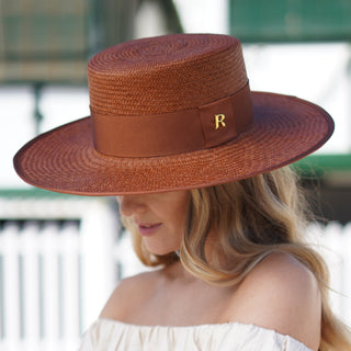 Sombrero Canotier PADUA Panamá color Caramel - Raceu Hats