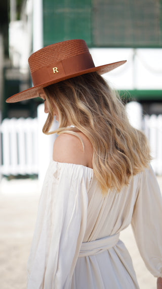 Sombrero Canotier PADUA Panamá color Caramel - Raceu Hats