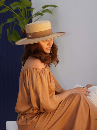 Sombrero Canotier Raffia Fina RODAS - Raceu Hats