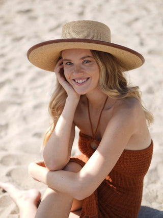 Sombrero Canotier Rafia Natural NAIARA - Raceu Hats