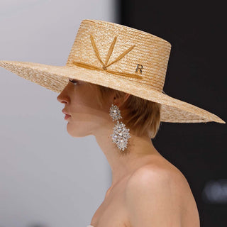 Sombrero de Novia Canotier Color Natural GOLDIE - Raceu Hats